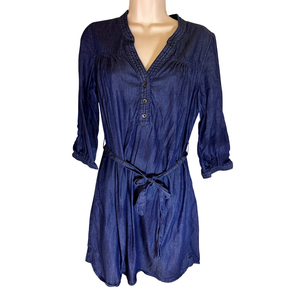 Gap Indigo Chambray Tie-Waist Dress | 100% Cotton | Fall 2012 | Size M - Picture 1 of 8